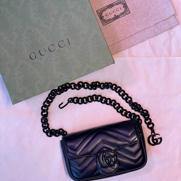 Gucci GG Marmont Belt Bag in Black Leather - Brand New without Tags - Picture 1 of 7